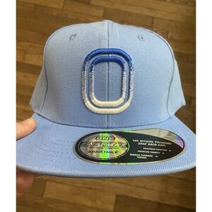 New! Overtime SnapBack Flat Brim Ombré Embroidered Logo Light Blue Drip Street